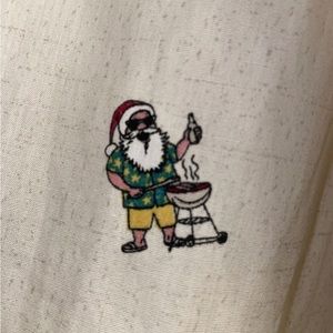 Haggar Clothing Men's Long Sleeve Cotton Button Down Sz S NWT. Christmas Print